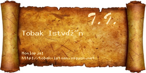 Tobak István névjegykártya